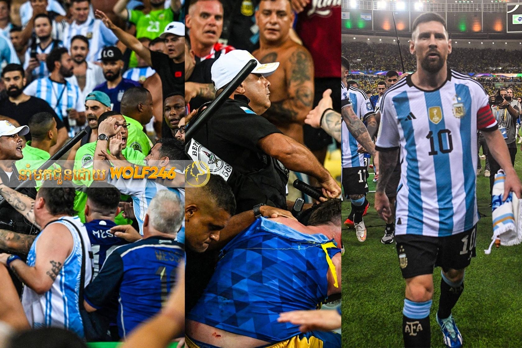 ការប៉ះគ្នារវាងអ្នកគាំទ្រអាហ្សង់ទីន និងអ្នកគាំទ្រប្រេស៊ីលធ្វើអោយកក្រើកពិភពបាល់ទាត់